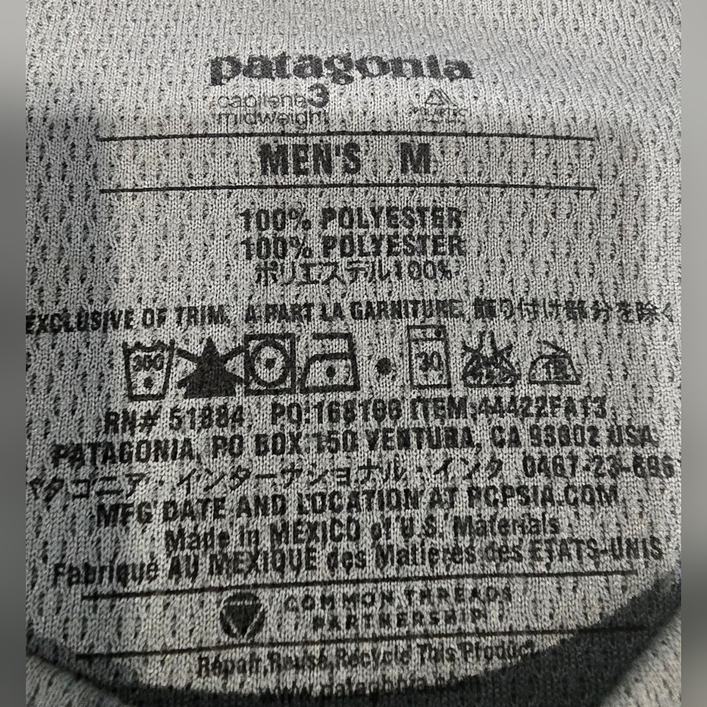 Patagonia Mens Capilene Midweight Longsleeve In Grey Size Medium - Picture 2 of 6